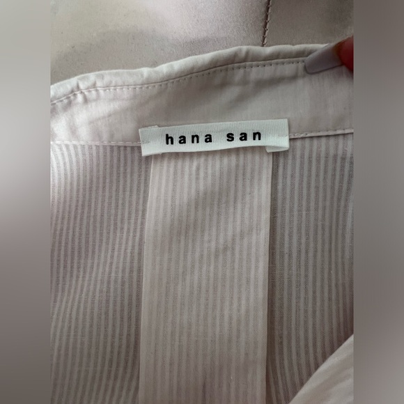 Hana San Striped Button Down Blouson Sz 40 - Picture 3 of 8